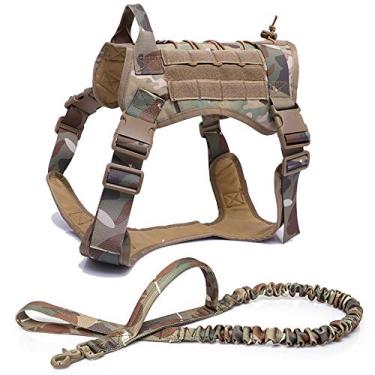 Imagem de HIOD Colete para cães Pastor Alemão Colete para cães com correia elástica de nylon para cães pequenos e grandes, camuflagem, G