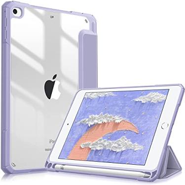 Imagem de Fintie Capa fina híbrida para iPad Mini 5 2019 / iPad Mini 4 - [Suporte de lápis embutido] Capa à prova de choque com capa traseira transparente transparente para iPad Mini 5ª geração de 7,9