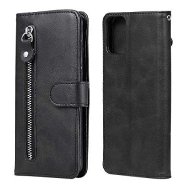 Imagem de YUNCHAO Caixa de telefone Para Motorola Moto G9 Plus Fashion Texture Zipper Horizontal Flip Couro Estojo com Suporte e Slots para Cartões e Carteira capa para celular