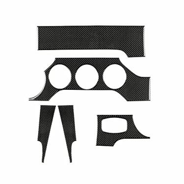 Imagem de FINMOKAL Acabamento Da Tampa Do Painel Do Painel Interior Do Carro Em Fibra De Carbono Real Para Ford Mustang 15-19 Preto, Fibra De Carbono