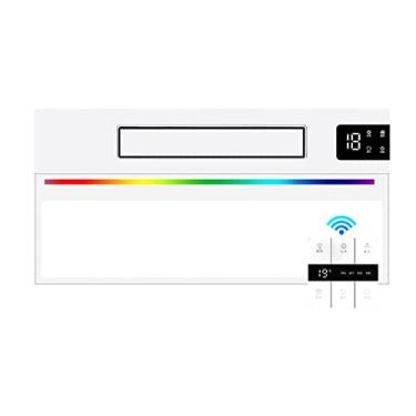 Imagem de Fã exausto Espaço de teto multifuncional com 2 4W LED Combo Light, 30 × 60 cm de ventilação poderosa com interruptor e motores duplos para banheiro, cozinha, etc. Ventiladores de ventilação