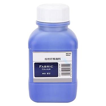 Imagem de Pigmento têxtil de 500 ml, tinta de tecido de cor têxtil tinta média para pintar sapatos de parede camisetas feitas à mão faça você mesmo (azul)