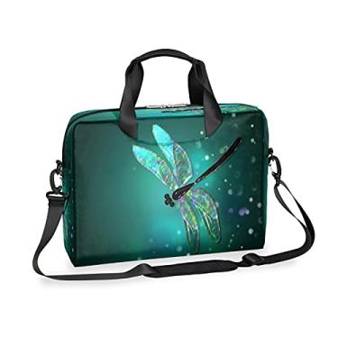Imagem de Bolsa de ombro para laptop, estampa de libélula, bolsa para laptop à prova d'água, capa para laptop de 16 polegadas, bolsa de transporte para homens e mulheres, viagens de negócios, faculdade, escola, Multicolorido., Large
