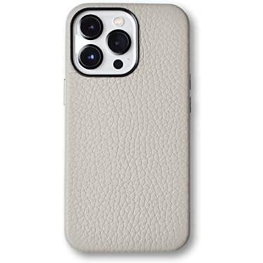 Imagem de KKFAUS Capa de telefone traseira, para Apple iPhone 13 Pro Max (2021) Capa de couro com padrão de lichia com tudo incluído de 6,7 polegadas [proteção de tela e câmera] (Cor: branco)