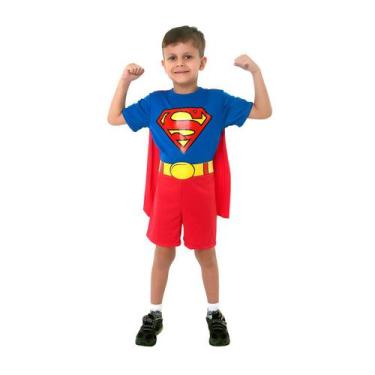 Imagem de Fantasia Infantil - Super Homem Curto - Tamanho G (9 A 12 Anos) - 1017