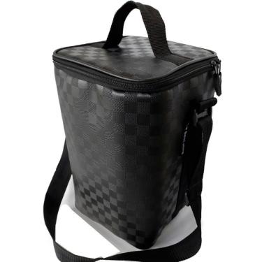 Imagem de Bolsa Térmica Para Bebidas Suporta 8kg Wine Bag Com Alça de Ombro Porta 4 Garrafas e Taças De Vinho