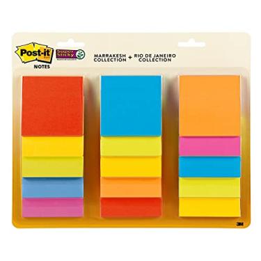 Imagem de Notas adesivas super recicladas Post-it, Coleção de cores sortidas, Assorted Colors, 15 Pads
