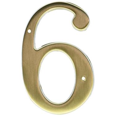 Imagem de Baldwin 90676040 76# 6 Número da casa, latão acetinado