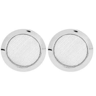 Imagem de Vbestlife Cobertura de furo de som de guitarra de metal insere tela para ressonador de dobro, pacote com 2 (prata) caixa de charutos para telas de som Dobro