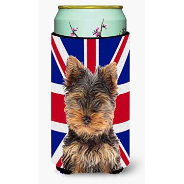 Imagem de Yorkie Puppy / Yorkshire Terrier with English Union Jack British Flag Tall Boy Beverage Insulator Hugger KJ1167TBC