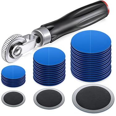 Imagem de 60 peças de adesivos de pneus 32 mm 42 mm 58 mm Unidade de reparo de pneus com patch de pneu e tubo patch de reparo de automóveis ferramenta de reparo de pneus Kit de adesivos de pneu para carro caminhão bicicleta roda de motocicleta
