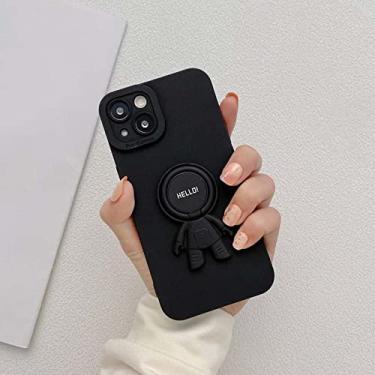Imagem de Capa de telefone com fivela de anel de astronauta fofa para iPhone 13 12 11 Pro Max XS Max XR X 8 7 Plus SE2020 Capa traseira macia de silicone líquido, A, para iPhone 13 Mnin
