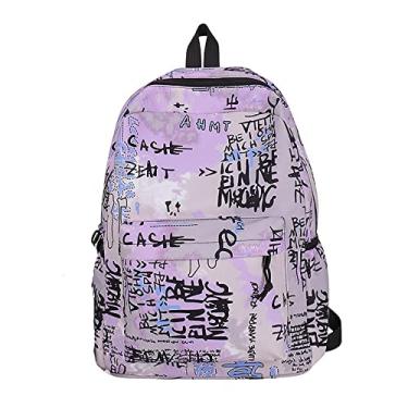 Imagem de Mochila universitária grande capacidade outono respirável mochila de rua para mulheres homens multiuso ultraleve casual mochila de viagem, roxo, 42 * 30 cm