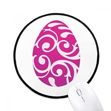 Imagem de Tapete de mouse redondo de escritório com desenho de ovo roxo festival religião de páscoa para computador