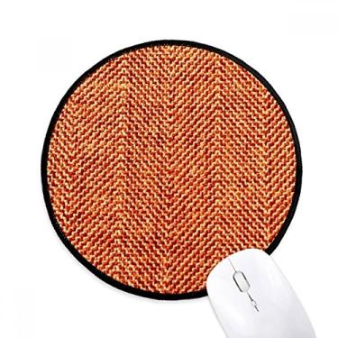Imagem de Mouse pad abstrato marrom de linho de tecido para escritório tapete redondo para computador