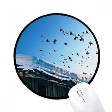 Imagem de Tapete de mouse para escritório com céu de neve branco para computador