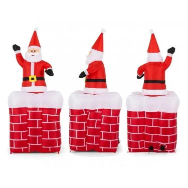 Imagem de Papai Noel Decoraçao Natal Chamine Sobe Desce Natalino Animado Sala Salao Festa Loja Casa Enfeite