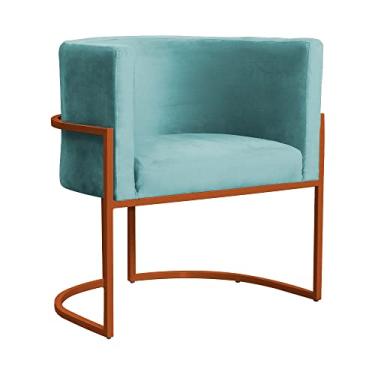 Imagem de Poltrona Decorativa Luana Base em Metal Bronze Veludo Cores - DS Estofados