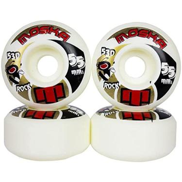 Imagem de Roda Moska Skate Rock 55mm Branca Dureza 53D
