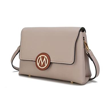 Imagem de MKF Bolsa tiracolo feminina – Bolsa de couro PU – Bolsa carteiro lateral de designer, cruzado de ombro, Johanna Taupe-marrom, Medium