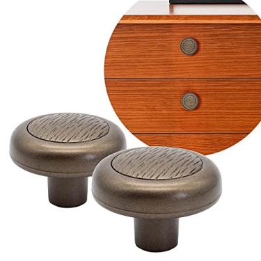 Imagem de Kit 2 Peças Puxador Furo Único 60 Bronze Para Móveis Armário