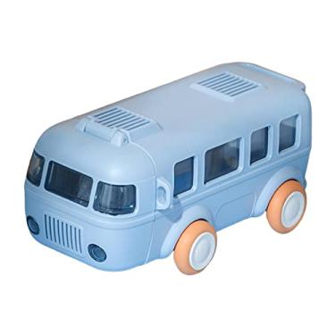 Imagem de Colaxi Garrafa de água com alça de ombro para crianças, copo de água portátil de brinquedo para ônibus, garrafa de água infantil para escola ao ar, Azul