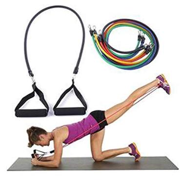 Imagem de Kit Tubing Elasticos Fitness Exercicios Funcional Extensores