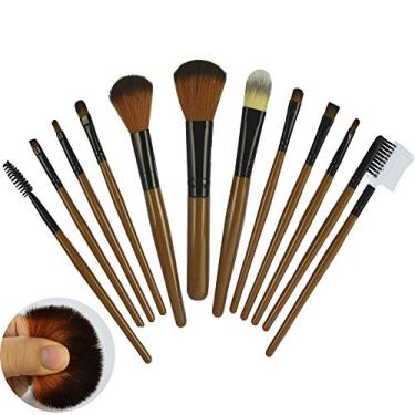 Imagem de Kit 12 Pincéis Para Maquiagem Luxo Marrom CBRN11001