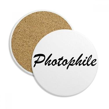 Imagem de Caneca de porta-copos com palavras elegantes Photophile para proteção de mesa, pedra absorvente