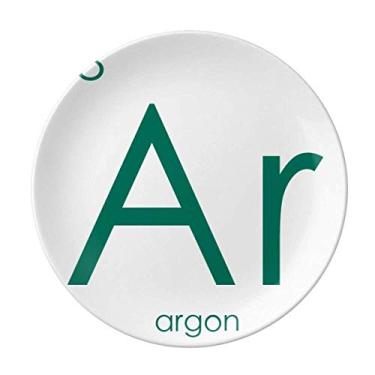Imagem de Tabela periódica de elementos de química, placa de argão a gás raro decorativa de porcelana Salver Prato de jantar
