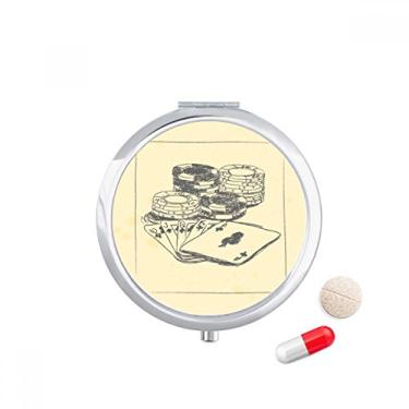 Imagem de Black Chip Poker Ilustração Padrão Pílula Bolso Caixa de Armazenamento de Remédio Dispensador de Recipiente
