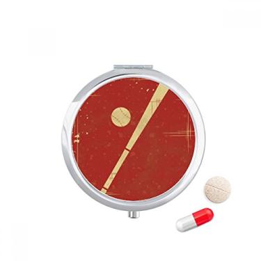 Imagem de Caixa de armazenamento de medicamentos com ilustração de beisebol esportiva com estampa vermelha