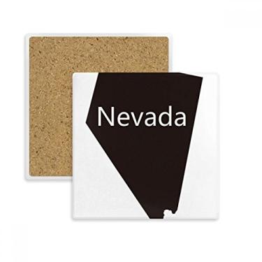 Imagem de Nevada – Porta-copos quadrado com mapa dos Estados Unidos da América