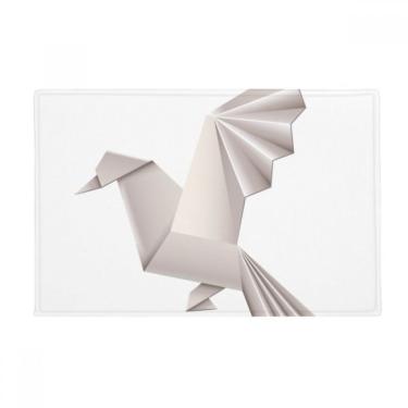 Imagem de DIYthinker Origami Tapete geométrico abstrato padrão de pombo tapete antiderrapante para porta de banheiro