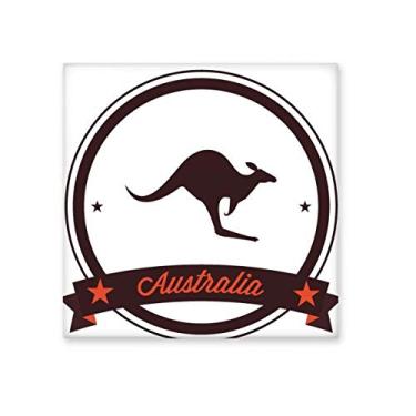 Imagem de Decalque brilhante de azulejo de cerâmica com emblema da Austrália sabor Canguru
