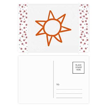 Imagem de Pintura à mão Orange Sun Weather Christmas Christmas Flower Celebration Cartão postal Blessing Mailing Card