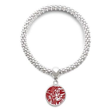 Imagem de DIYthinker China Paper Cutting Teachers' Day Pulseira de prata pingente joia corrente ajustável