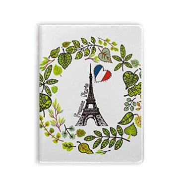 Imagem de Caderno de ilustração da Torre Eiffel Paris França capa de goma Diário capa macia