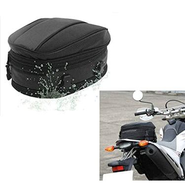 Imagem de Bolsa de couro expansível para assento traseiro de motocicleta impermeável PU 7,5-10L Capacidade para ajuste universal