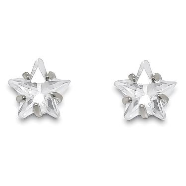 Imagem de Brinco Estrela de Zirconia Banhado a Prata