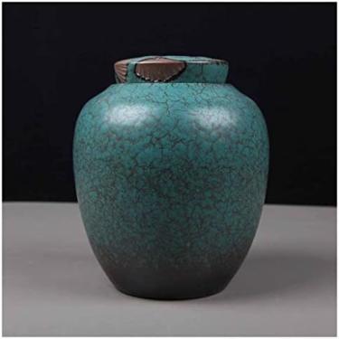 Imagem de Grande Urna De Cremação Para Animais De Estimação Cinzas, Estilo Retro Capacidade De Água 2L Urnas Funerárias Adequadas Para Cães Grandes Como Golden Retrievers 16x16x19cm,Azul,Hilarious123