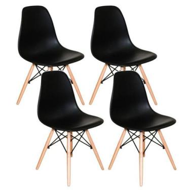Imagem de Kit 4 Cadeiras Charles Eames Eiffel  Preto - Universal Mix