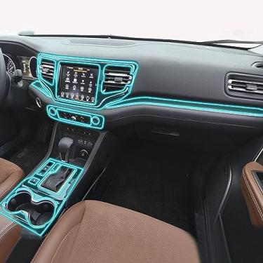 Imagem de LAVIYE carro Interior GPS navegador central console terno transparente PPF-TPU película protetora Filme anti-risco, para Jeep Commander 2018-2023