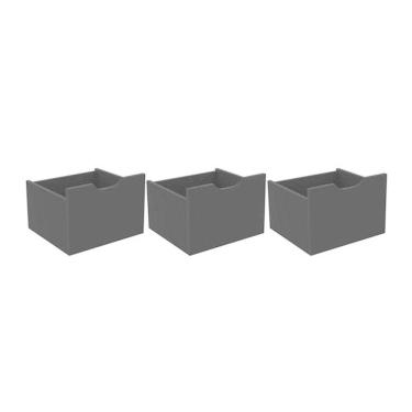 Imagem de Kit 3 Gavetas Organizadoras para Nicho Organizador Cor Preto - Qmovi