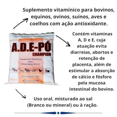 Imagem de Ade Em Pó Champion Saco 1kg Suplemento Vitamínico