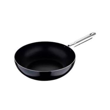 Imagem de Panela Wok Bergner Pixel Pro em Alumínio Prensado Preta - 28 cm