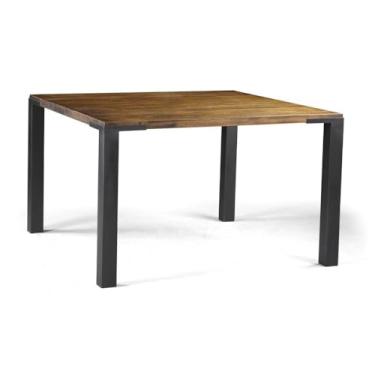 Imagem de Mesa de Jantar Madison Renar Quadrada 120 cm cor Rustic Brown Base Grafite