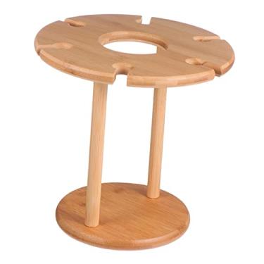 Imagem de Hoement 1Pc Suporte De Vidro De Vinho De Madeira Organizador De Armazenamento De Garrafa De Bebida Rack De Armazenamento De Vinho Suporte De Taças Autônomo Decoração De Casa Ao Ar Livre