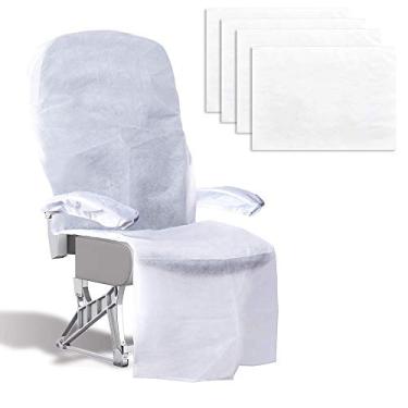 Imagem de Capas de assento descartáveis e capas de apoio de braço para ferrovias de avião, trem, ônibus, escritório, cinema e táxi, ecológica/reciclável/portátil, almofada protetora de superfície de assento não tecida (pacote com 4)