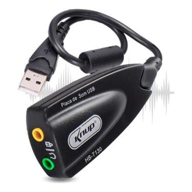 Imagem de Adaptador Som USB Externo 7.1 Knup Hb-t130 - Preto